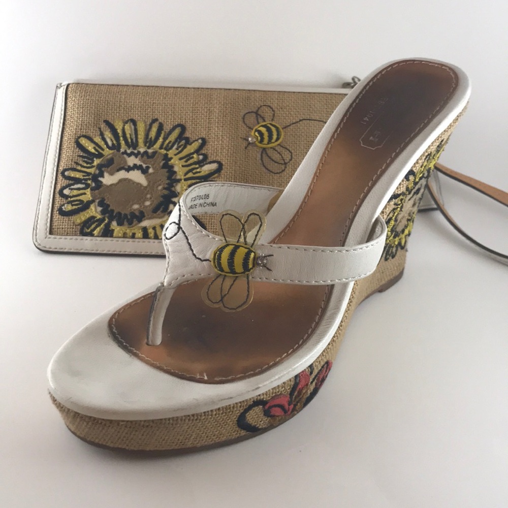Coach Limited Edition🐝Bumble Bee Wedges+clutch!🐝